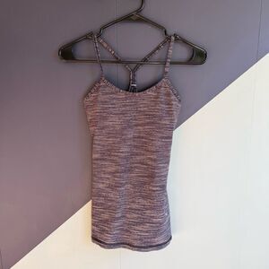 Lululemon Power Y Tank, Black Wee Stripe, Size 2, VGUC